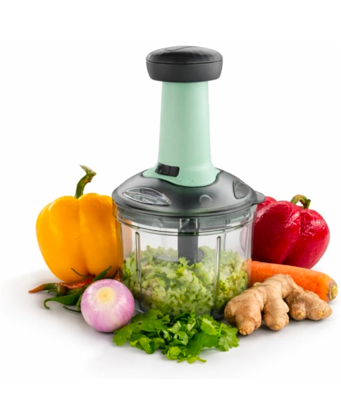 650ml Manual Food Chopper – 4 Blade Stainless Steel Vegetable & Onion Cutter 1pc
