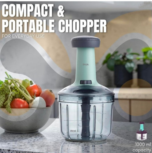 650ml Manual Food Chopper – 4 Blade Stainless Steel Vegetable & Onion Cutter 1pc