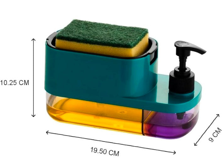 3 in 1 Dish Soap & Liquid Pump Dispenser & Sponge Holder for Kitchen Sink Countertop