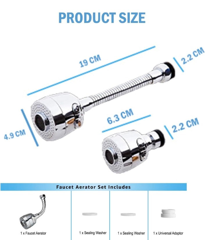 360 Degree Rotating Sink Faucet Sprayer Attachment With 2 Modes