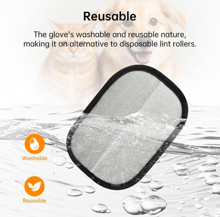 Pet Hair Removal Gloves, Static-Enhanced Pet Hair Removal Mitt, Reusable Grooming Mitt 1Pc
