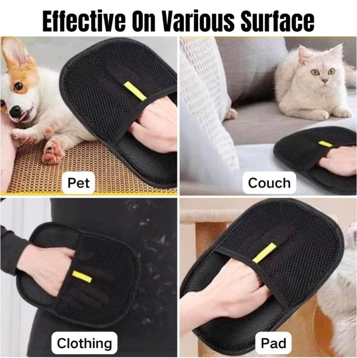 Pet Hair Removal Gloves, Static-Enhanced Pet Hair Removal Mitt, Reusable Grooming Mitt 1Pc